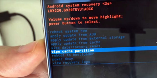 fix galaxy s6 black screen by wiping cache partition