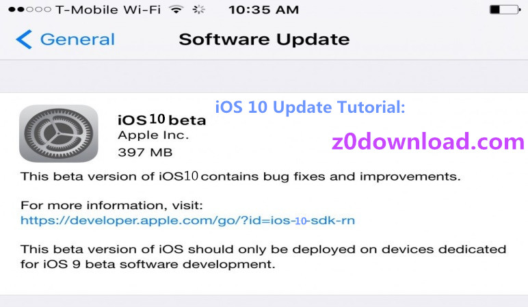 how to install ios 10 by wirelessly