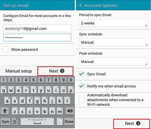 how to setting gmail account on android