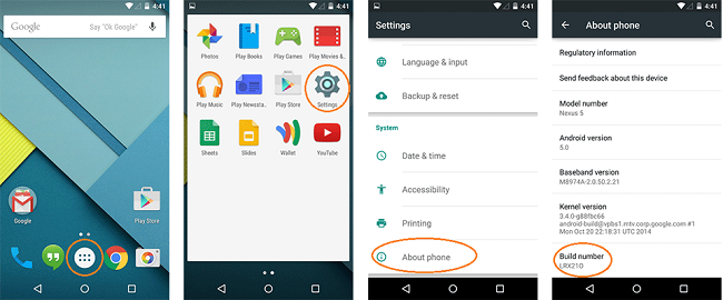 enable Developer Options on your Android phone