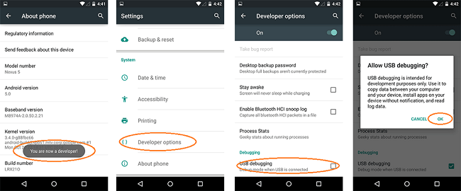 How to enable USB Debugging on Android