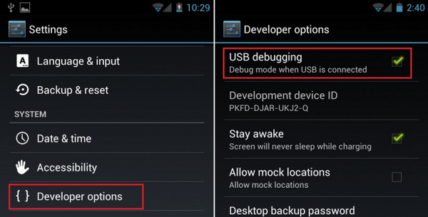 Enable USB Debugging on Android tablet