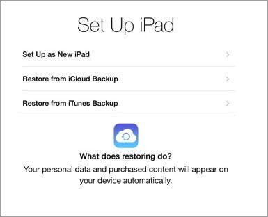 restore iPad pro from iCloud