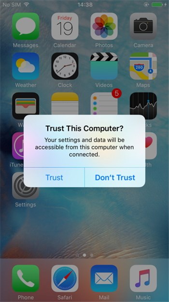 Confirm Trust your iPhone