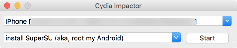 Cydia Impactor Interface jailbroken iPhone