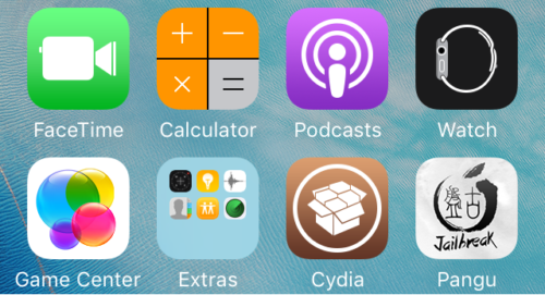 jailbroken iPhone screen Home Screen Cydia Pangu