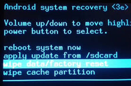 Wipe Cache Partition by Enter Android Recovery Mode