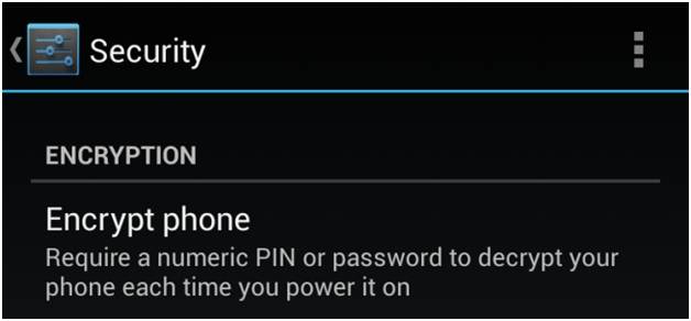 how to Encrypt Android phone