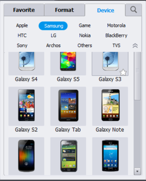 Convert video to Android Samsung Galaxy