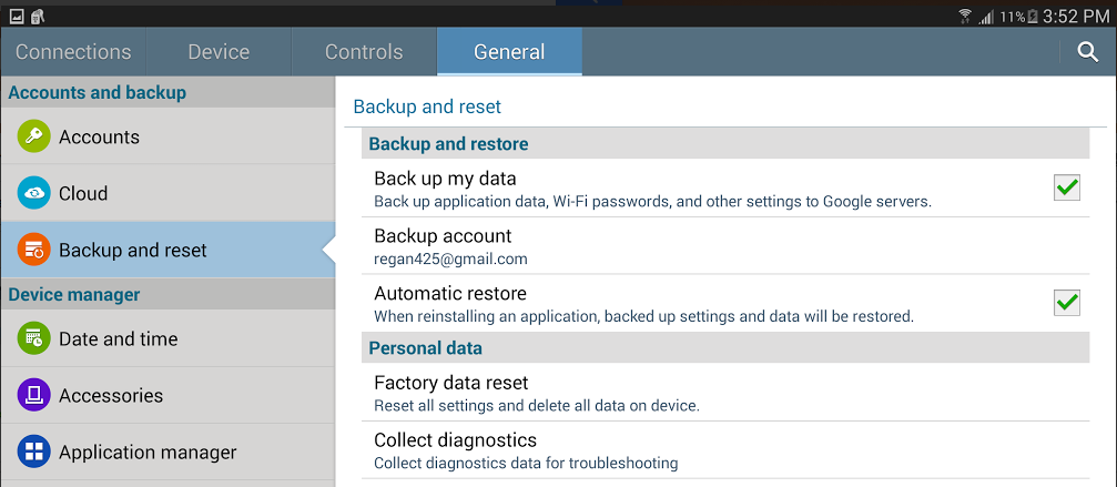 backup and restore android data