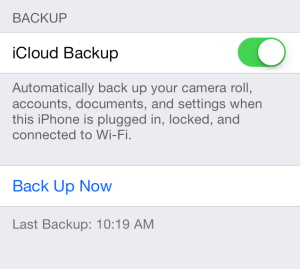 backup iPhone contacts
