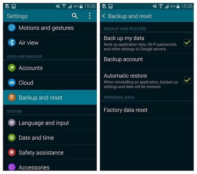 backup and restore samsung data