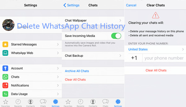 clear WhatsApp chat history