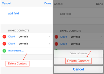 delete contacts on iPhone on contacts app
