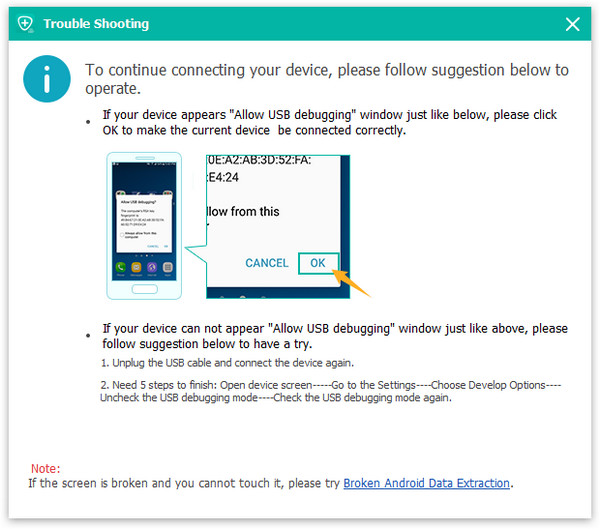 enter USB debugging