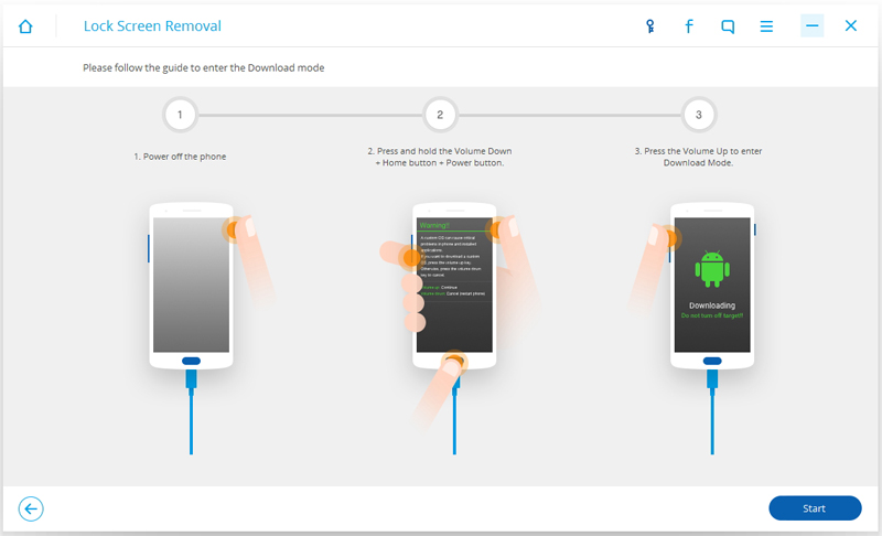 Enter Download Mode to Remove Lock Screen Pattern