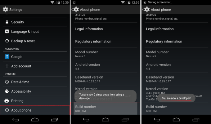 turn on Android USB debugging