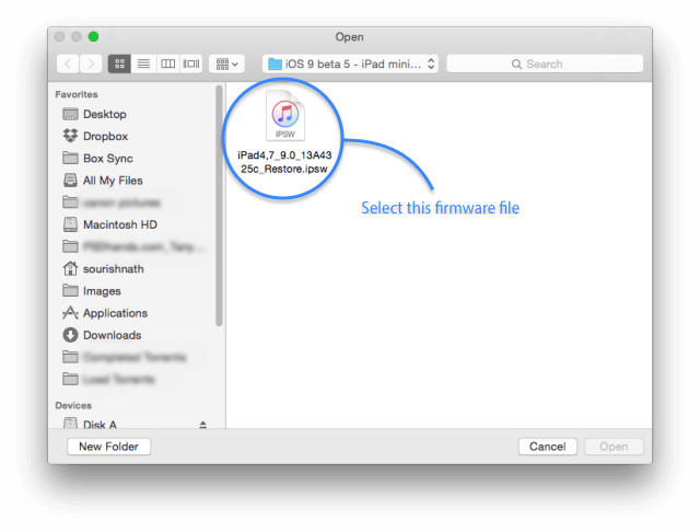 import iOS 9/iOS 10 IPSW files to iTunes