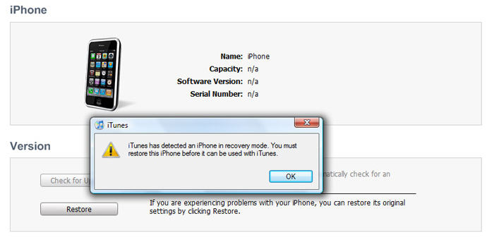 iTunes restore iPhone and get out of recovery mode ios 10