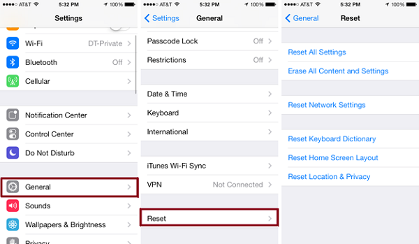 Restore iPhone iPad to Factory Settings