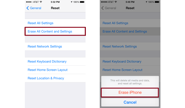 Reset iPhone to Factory Settings
