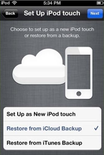 restore iPhone data from iCloud