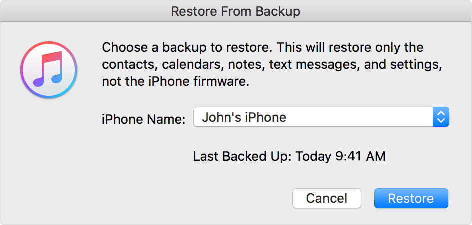 resotre WhatsApp messages from iTunes backup