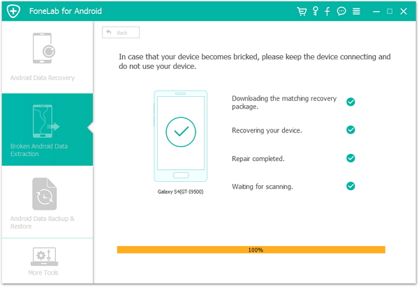 Analyze the phone and download recovery page