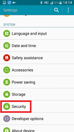 Set pattern password and lock the phone to Security Setting in Android Phone