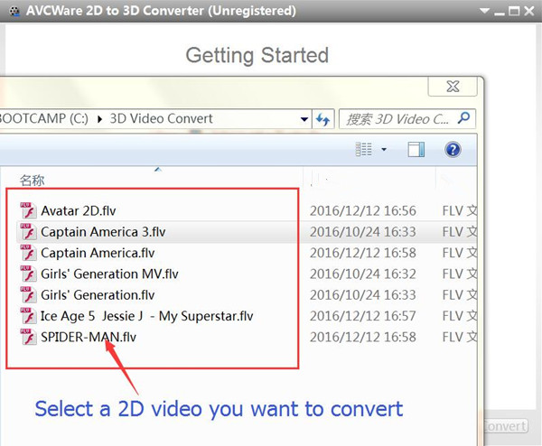 add 2D movies to convert