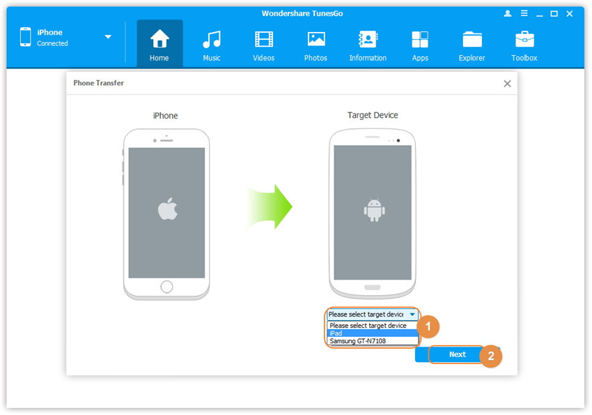 transfer music from iPhone to Samsung S7,S6