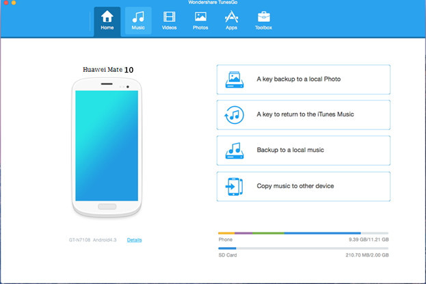 transfer iTunes music to Huawei Mate 10