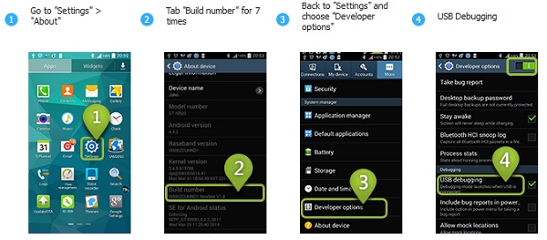 USB debugging on Android 4.2 or newer